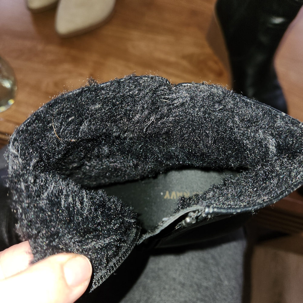 Elegant Black Leather Wedge Preppy  Ankle Boots - Picture 8 of 9